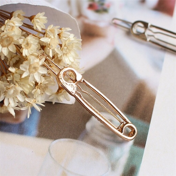Unique Clothing Safety Pin Gold/Silver Hair Clip - Picture 4 of 9
